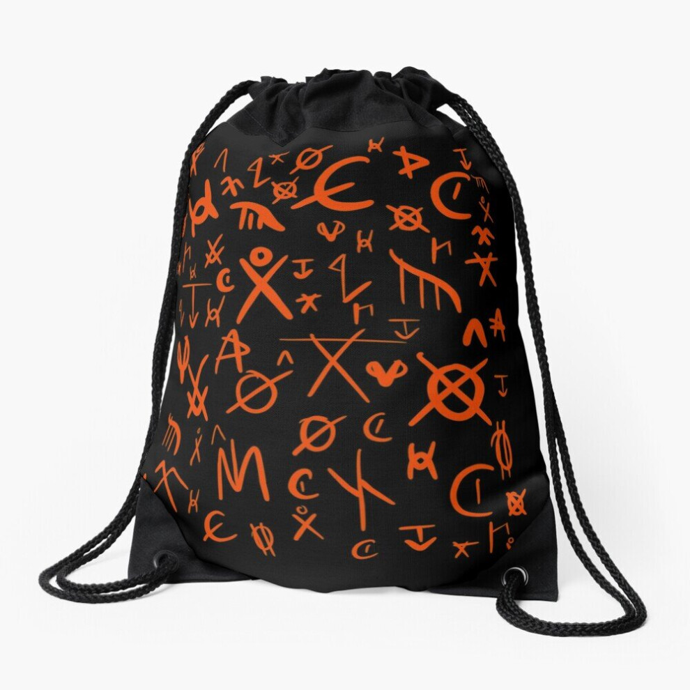 Drawstring Bag Wicker Man runes   Sport Gym Shoe Backpack