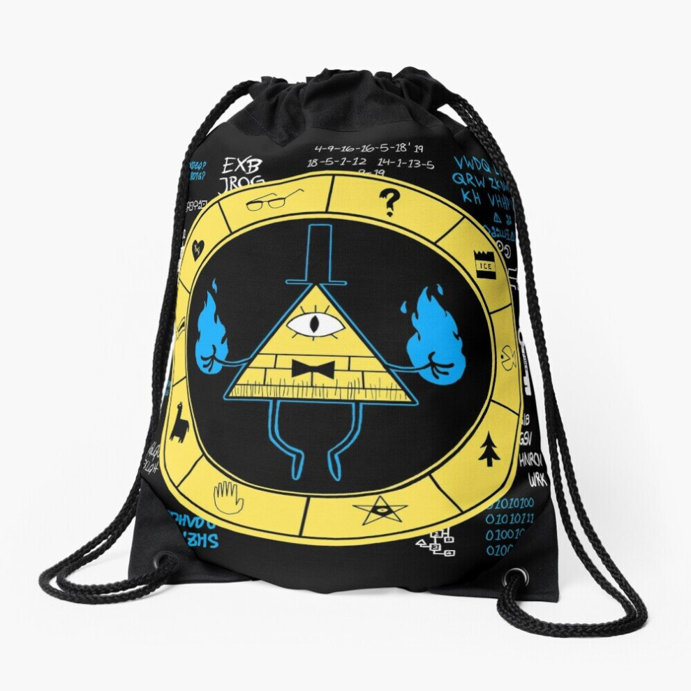 Famgem Gravity Falls Bill Cipher Zodiac Drawstring Backpack - Sport Gym Bag, Lightweight & Durable, Adjustable Straps, Ideal For School, Travel Or Gym