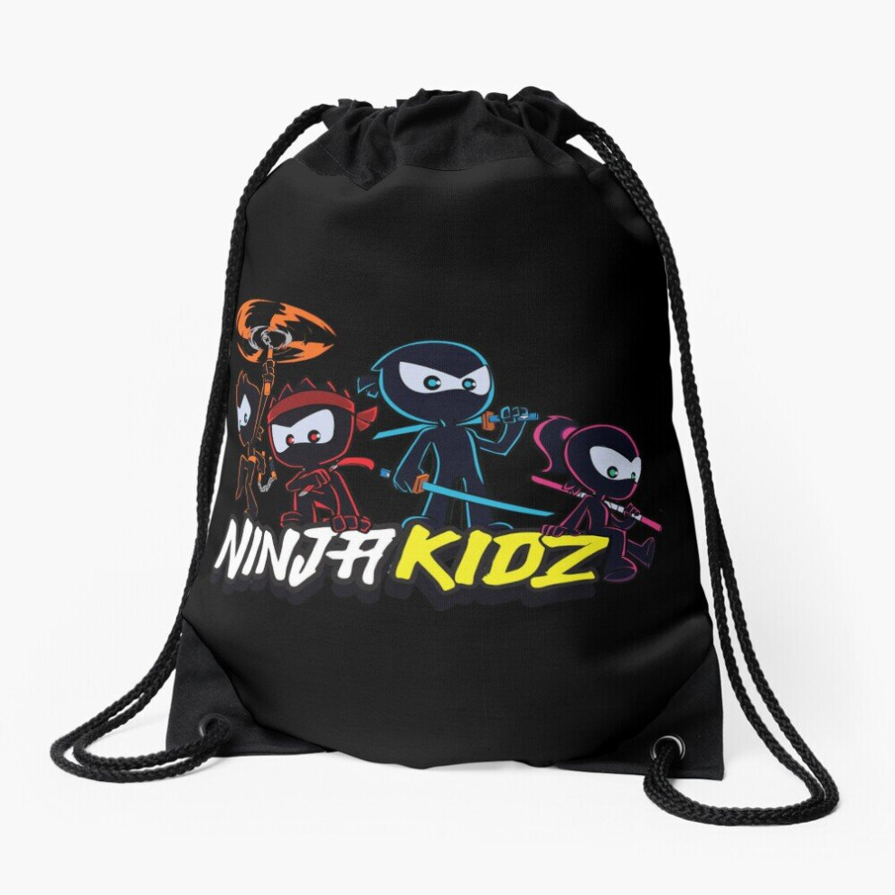 Famgem Drawstring Soccer Bag For Kids - Ninja Kidz Sport Gym Sack, Lightweight, Durable & Adjustable Backpack For School, Travel & Sports
