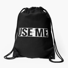 Drawstring Bag Use Me submissive BDSM fetish Kink play Distressed Sport Gym Shoe Backpack