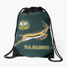 Drawstring Bag SA Rugby - Vintage Springbok logo Sport Gym Shoe Backpack