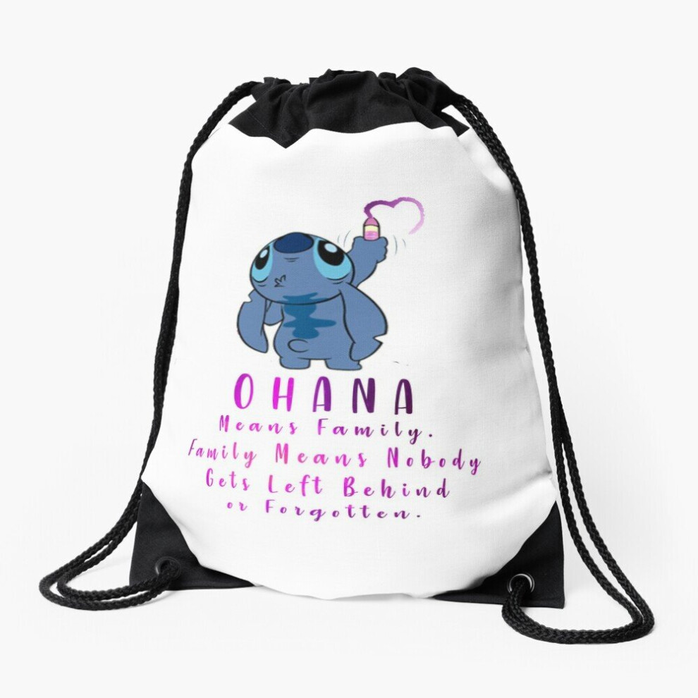 Drawstring Bag Lilo and Stitch Ohana Sport Gym Shoe Backpack
