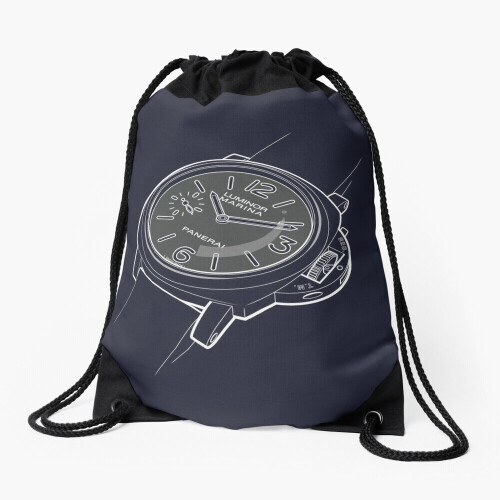 Drawstring Bag Italian (Swiss Made) Divers Watch Panerai White Sport Gym Shoe Backpack