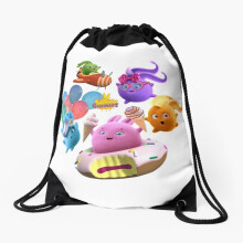 Drawstring Soccer Backpack - Sunny Bunnies Happy Bunnies Gym Bag, Lightweight, Water-Resistant, Adjustable for Sports & School