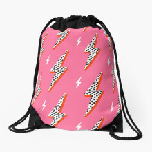 Drawstring Bag Lightning bolt thunder flash preppy pink Sport Gym Shoe Backpack