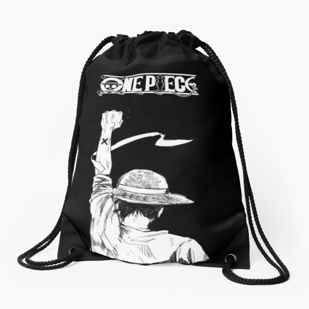 Drawstring Bag LUFFY BLACK DESIGN / ONE PIECE BLACK CASE / BEST ANIME BLACK PHONE CASE Sport Gym Shoe Backpack