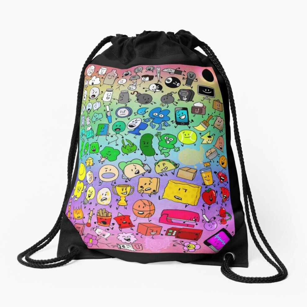 Drawstring Bag BFDI Inanimate Insanity All Characters (Rainbow) Sport Gym Shoe Backpack