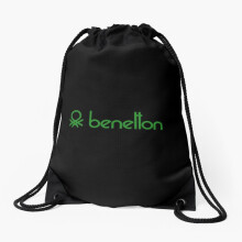 United Colors of Benetton Drawstring Backpack - Soccer-Themed Sport/Gym Bag, Lightweight & Foldable