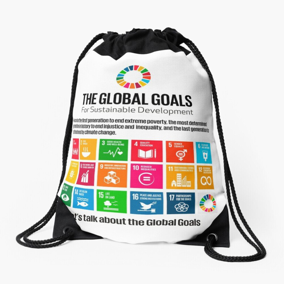 Drawstring Bag UN SDGs United Nations Sustainable Development Goals Let's Talk About The Global Goals Sport Gym Shoe Backpack