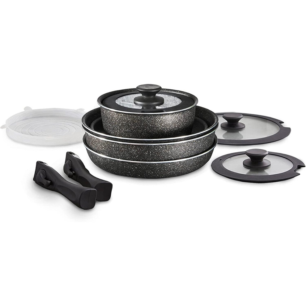 Tower Unisex Black Freedom Stacking Cookware Set, Piece, Precision Non-Stick, T900160 In Size 13 - Image 3