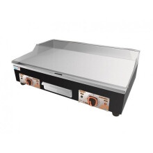 Commercial Electric Griddle Hotplate 73 cm - Flat Grill with Dual Thermostats, Fat Drain Drawer, Copper Heating, UK Plug
