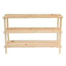 (3 Tier) AAMEN Natural Shoe Rack Wooden, Footwear Storage Organizer