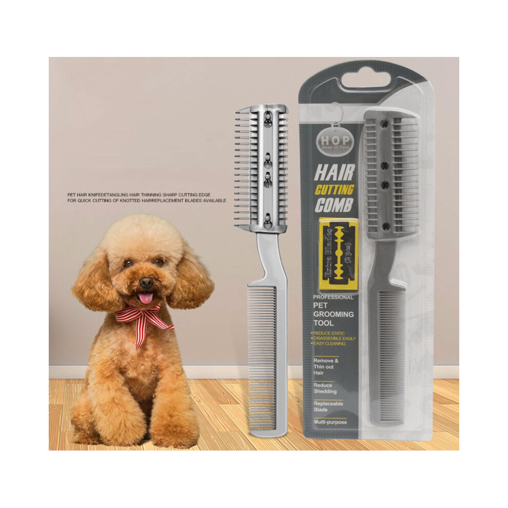 Newjass 2Sided Razor Clipper Comb Pet Hair Trimmer Grooming Cutter Dogs Cats