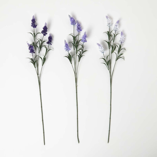 Homescapes Artificial Lavander Spray Single Stem Set of 3, 68cm 1