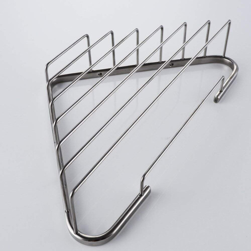 NES Home Bathroom Wall Mounted Corner Stainless Steel Caddy Storage Shelf Rack Basket 1