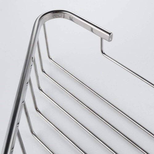 NES Home Bathroom Wall Mounted Corner Stainless Steel Caddy Storage Shelf Rack Basket 2