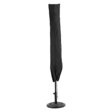 Outdoor Waterproof Umbrella Parasol Cover - Fits Most Standard Parasols, 48x185 cm, Zipper Closure, Drawstring Hem, PVC-Coated 210D Oxford, Black