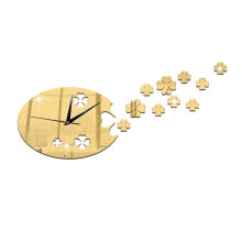 Lucky Clover Mirror Living Room Creative Wall Clock