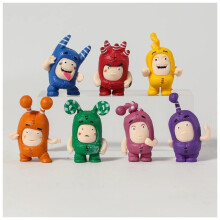 7ks Oddbods Set Figúrky Hračky Stolné auto Dekorácie Bábiky Kreslené deti Kawaii