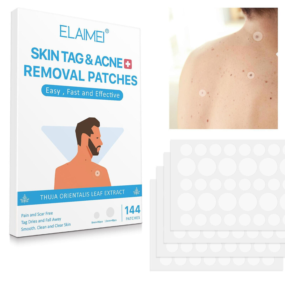 144pcs Skin Tag Acne Removal Warts Remover Patch Wart Treatment Herbal Extract Face Corn Plaster