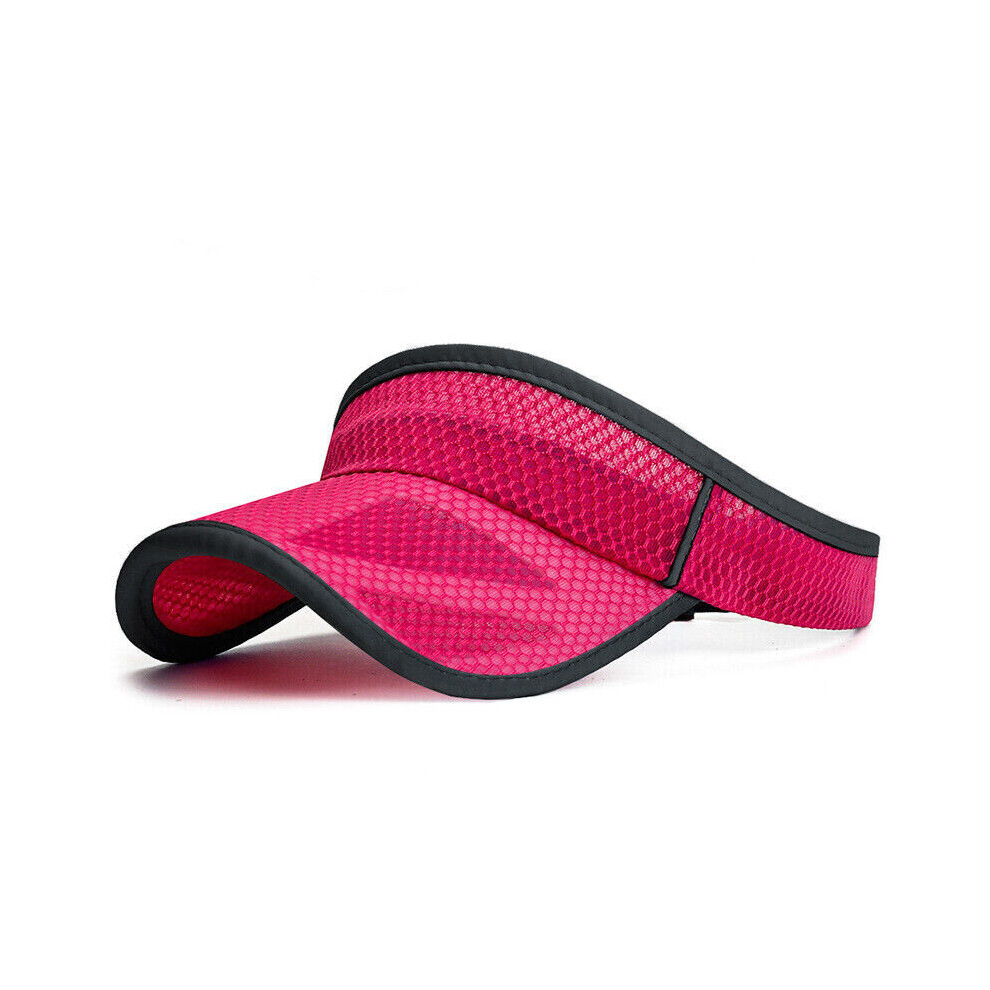 (Rose) Stylish Sun Visor Absorb Sweat Cap Unisex Mesh Sport Adjustable Tennis Golf  Hat