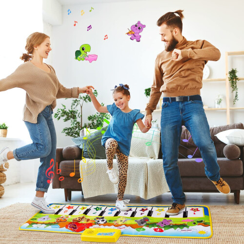 (A) Kids Piano Mat, Touch Play Dancing Musical Mat 2