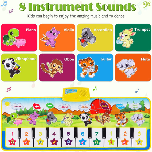 (A) Kids Piano Mat, Touch Play Dancing Musical Mat 1