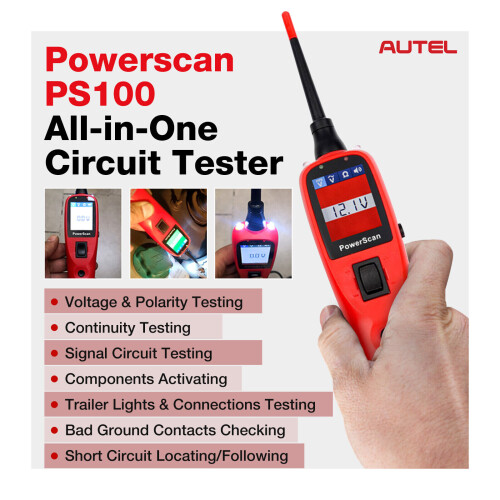 Autel Autel Powescan PS100 Circuit Tester Electrical System Diagnostic Tool 12V 24V 2