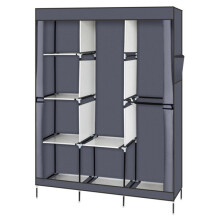 71" Portable Wardrobe Clothes Rack Storage Organizer with Shelf Grey