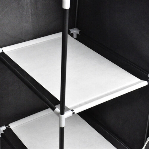71" Portable Wardrobe Clothes Rack Storage Organizer with Shelf Grey 2