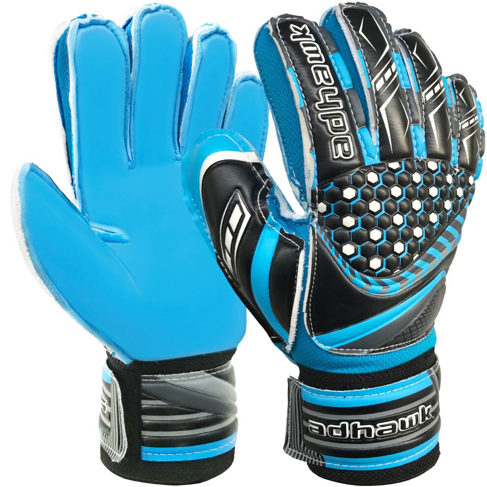 (Blue, 5 - For 8 to 10 Years Old) Goalkeeper Gloves - Finger Spine Protection