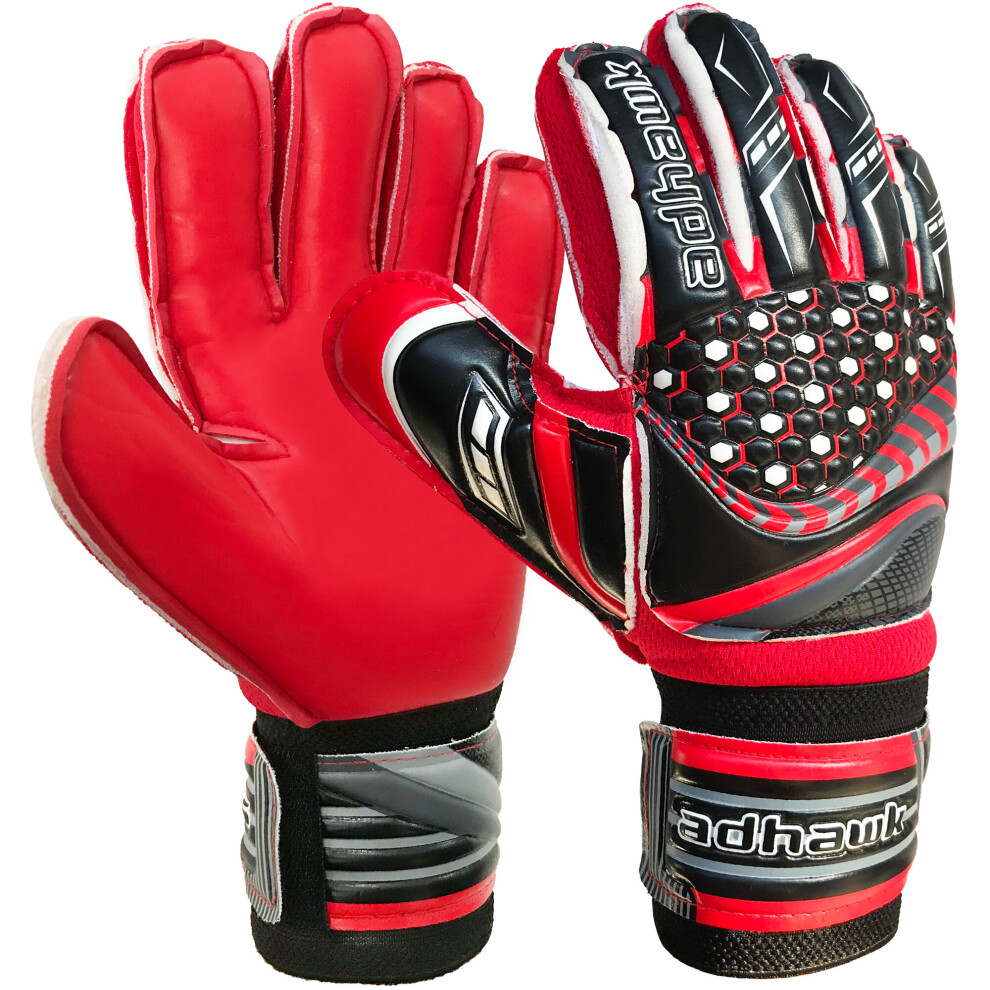 (Red, 7 - For Youth-Teen) Goalkeeper Gloves - Finger Spine Protection