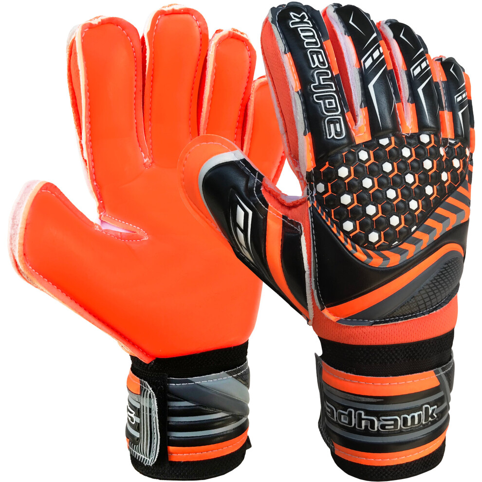 (Orange, 4 - For 6 to 8 Years Old) Goalkeeper Gloves - Finger Spine Protection