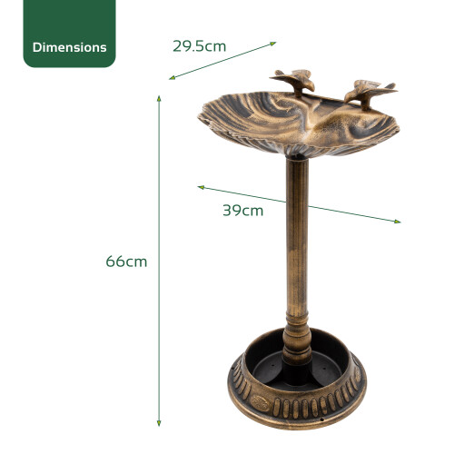 Gardenkraft 17390 Bird Bath with Built-In Base Planter / Bronze Effect 1