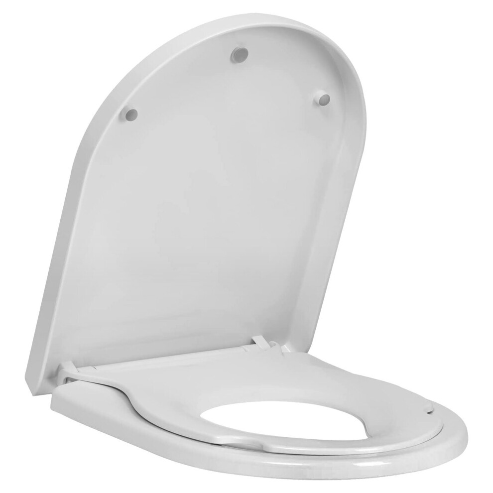 D Shape Family Toilet Seat Soft Close Top & Bottom Fixing