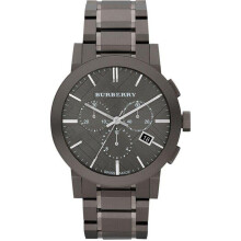 Burberry BU9354 Large Check Gray Ion Plated Men's Watch