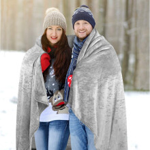 (Single) Silver Luxury Blanket Fleece Faux Fur Warm Bed Mink Sofa Throw