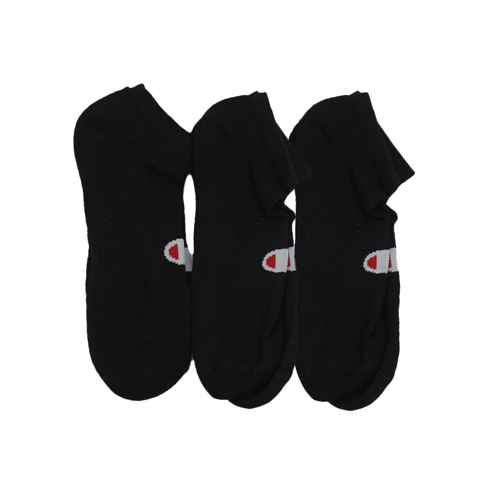 (Black, UK 6-12) Champion Mens Low Cut Socks 3 Pack Regular Soft Cotton Gym Sports Trainer Socks