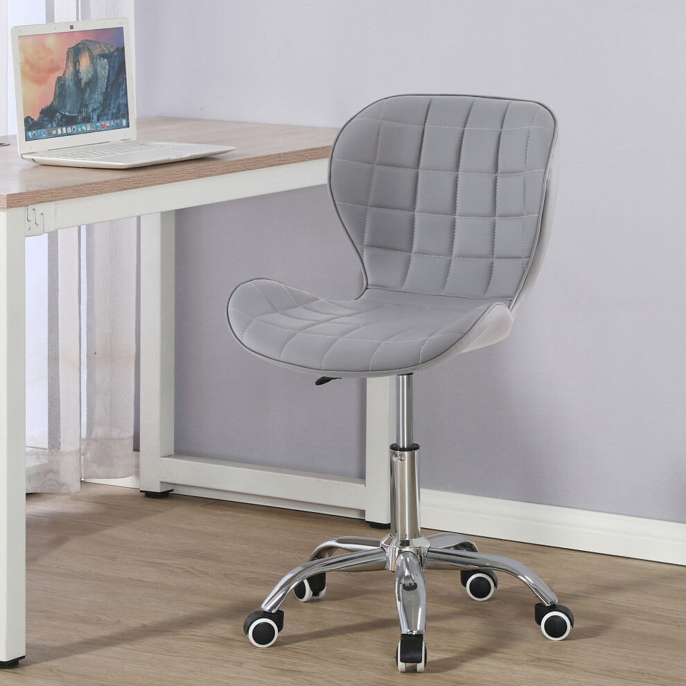 (Grey) Charles Jacobs Adjustable Swivel Chair | Office Chair With Chrome Wheels