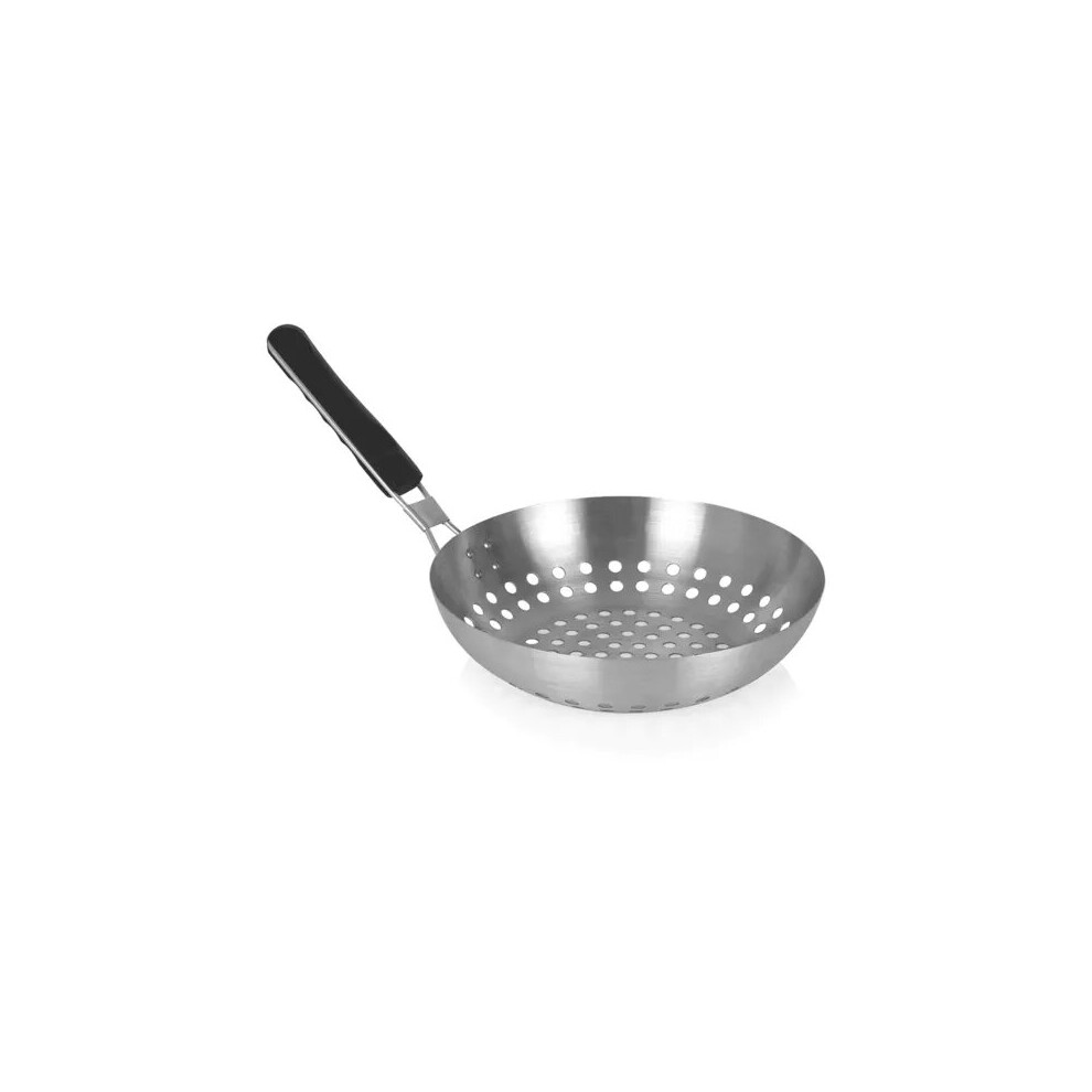 Tower T932017 28cm Stainless Steel Grill Wok for BBQ's with Folding Handle