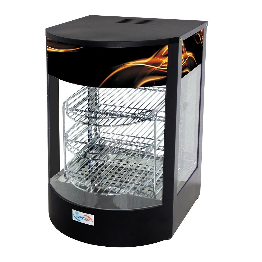 Tansik Commercial Hot Food Pie Pizza Slice Curved Glass Warmer Display