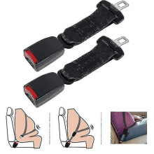 (2pcs 27cm, BLACK) Seat Belts 2 Pack Universal Car Seat Belt Extender Adjustable Seat Belt Extension Strap 24-36cm