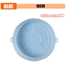 (18cm Blue) 7 Even Cake Cups Air Fryer Cake Accessories Round Muffin Cup Mold Microwave Oven Baking Silicone Mold Bakeware Mat Tray Cake Pan
