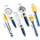 (D) Non-stick Cookware Clip Silicone Kitchenware Cooking Utensils Egg Beaters Filter colander Kitchen Tool Set 7