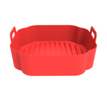 (Red) Silicone Baking Cake Mat Fried Pizza Chicken Square Air Fryers Basket Waterproof Eco-friendly Gadgets for Outdoor Camping Picnic