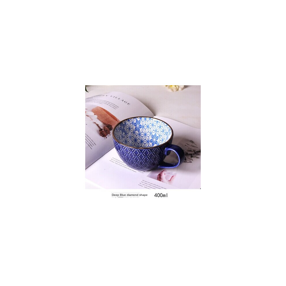 (9) Ceramic Hand Painted Coffee Cup Mug for Tea Creative Teacup Vintage Breakfast Cups Cafe Embossed Tea Cup Colorful Handpainted