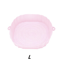(L 17x4.5CM Pink) Air Fryers Oven Baking Tray Fried Chicken Pizza Basket Mat AirFryer Silicone Pot Pad Reusable Replacemen Grill Pan Accessories
