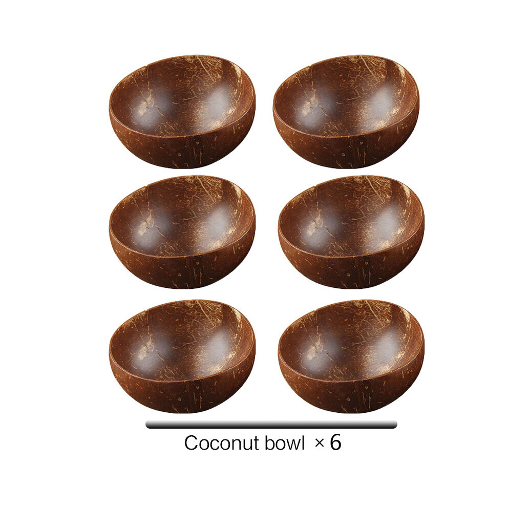 (K) 12-15cm Natural Coconut Bowl Protection Wooden Bowl Coconut Wood Tableware Spoon Coco Smoothie Coconut Kitchen Mixing Bowl Set-image-OPC-PBNQRDD-NEW
