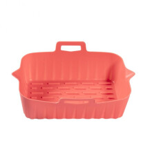 (rectangle-C) Large Air Fryers Oven Baking Tray Fried Chicken Basket Mat AirFryer Silicone Pot Round Replacemen Grill Pan Air Fryer Accessorie