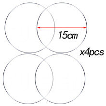 (Round-15cm -4pcs) 5/10/15/20/25cm Round Acrylic Cake Disks DIY Art Blank Board Cake Tool Tray Stand Cake Topper Decoration Tool Baking Accessories